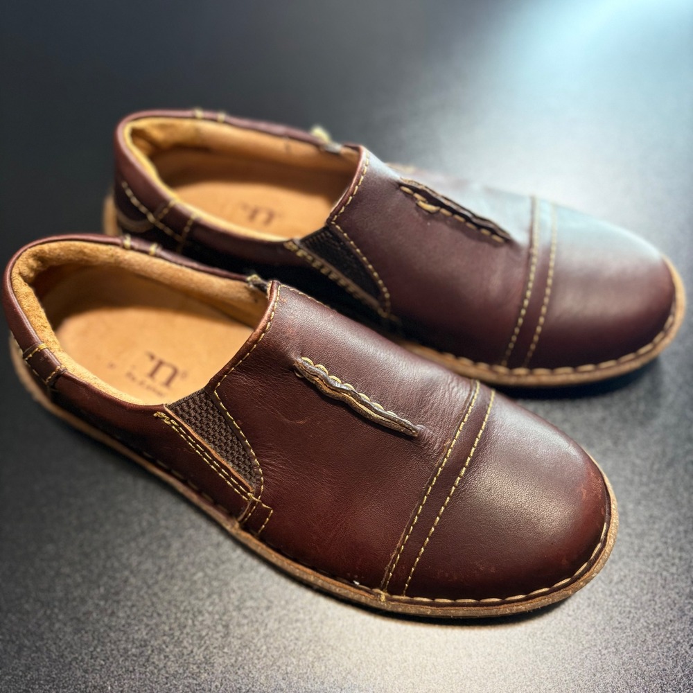 Born Women's Brown Leather Slip-On Loafers